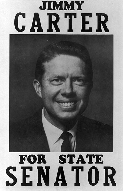 Jimmy Carter's Georgia State Senate Campaign poster (black and white image).