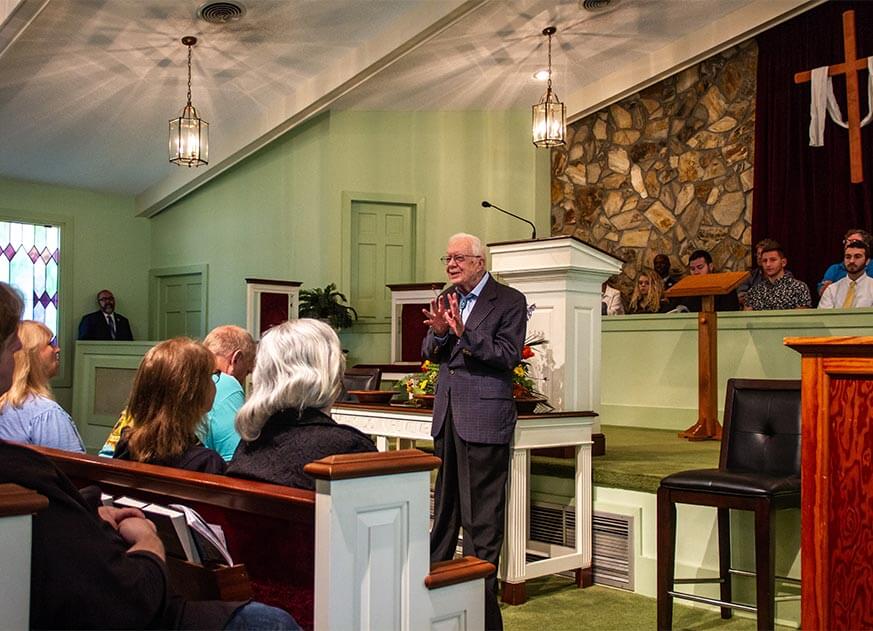 Jimmy Carter teaches Sunday school.