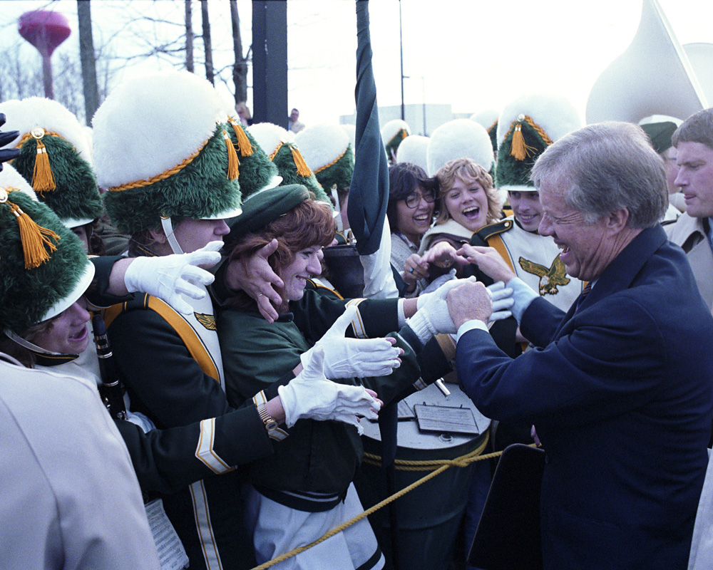 Jimmy Carter greeting supporters in 1980.